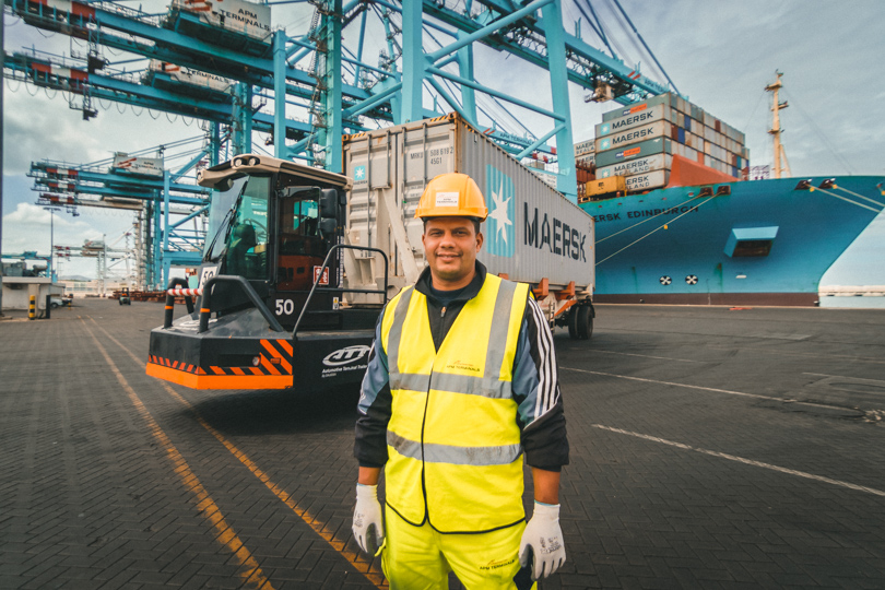 Portrait Photograph of APM Terminals Tractor Operator at Tanger Med