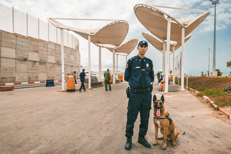 Portrait of Police canine unit at Tanger Med Port