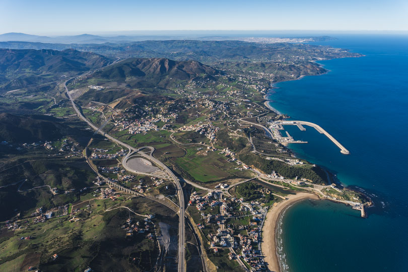 Helicopter Photography Tanger Med Port - highway to tanger