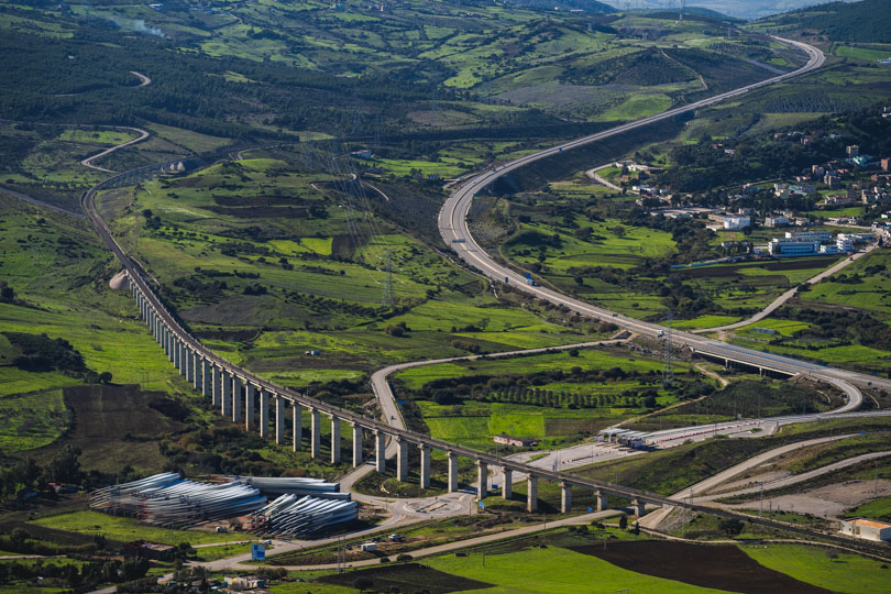 Aerial Photograph of Rail and road to tanger med