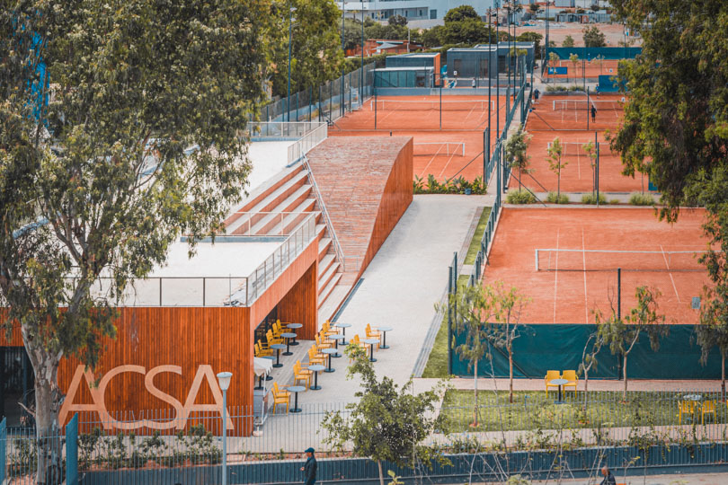 sports complex photography - acsa tennis club - aerial view