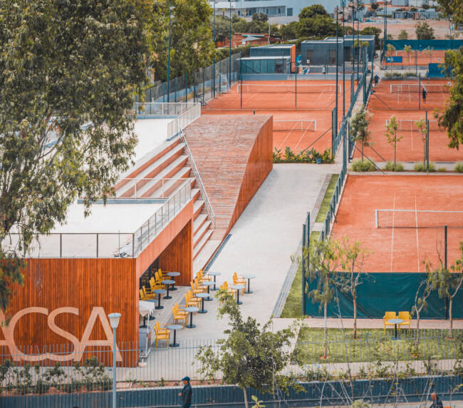 Sports complex photography : club de tennis à casablanca - aerial view